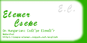 elemer csepe business card